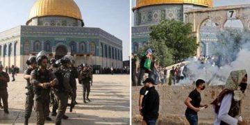 اسرائیلی فوج کا مسجد اقصی پر دھاوا، نمازیوں پر سٹن گرینیڈز اور آنسو گیس کا استعمال