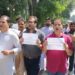 پی ڈی پی کا الیکشن کمیشن کے حالیہ اعلان کے خلاف سری نگر میں احتجاج
