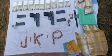 سانبہ میں ڈورن کے ذریعے ڈالا گیا اسلحہ و گولہ بارود بر آمد:پولیس