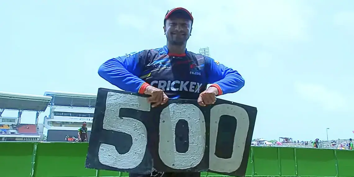 شکیب الحسن ٹی20 میں 500 وکٹیں لینے والے پانچویں کھلاڑی بن گئے