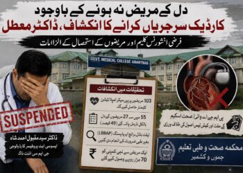 جی ایم سی اننت ناگ:مریضوں کے دل سے کھیلنے والا ڈاکٹر معطل