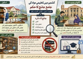  کشمیر میں تعلیمی مواد کی جانچ کا دائرہ اسکولوں سے بڑھا کر کالجوں اور یونیورسٹیوں تک وسیع