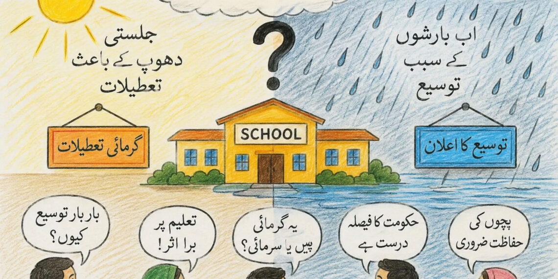 ’جھلستی دھوپ کے باعث تعطیلات ہوئیں، اب بارشوں کے سبب توسیع، یہ کیسا فیصلہ؟‘