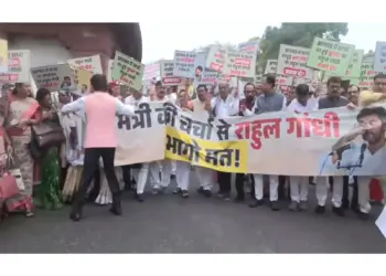 این ڈی اے اراکینِ پارلیمنٹ نے مارچ نکال کر اپوزیشن پر ایوان کی کارروائی میں رکاوٹ ڈالنے کا الزام لگایا 