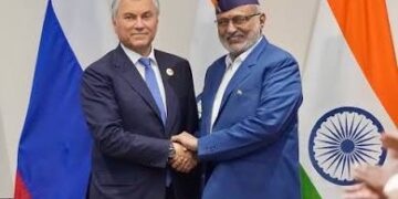 رادھا کرشنن نے روسی پارلیمنٹ کے اسپیکر سے ملاقات کی، برکس ممالک کے پارلیمانی وفود کے لیے ظہرانے کا اہتمام